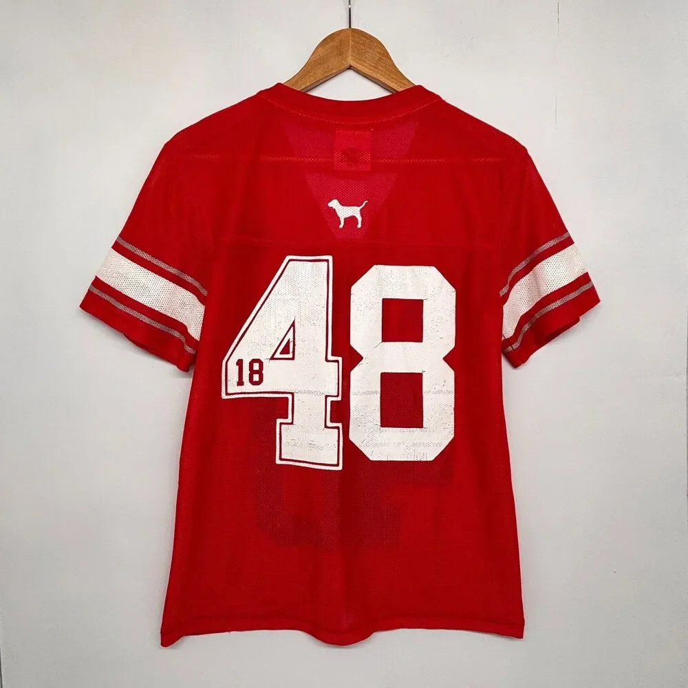 Victoria's Secret PINK Wisconsin Badgers Jersey Bucky Badger Women's Size Medium